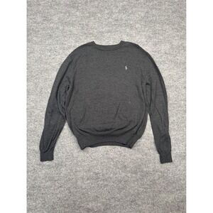 Polo Ralph Lauren Washable Merino Wool Sweater Men Medium Charcoal Gray Crewneck